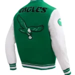NFL PHILADELPHIA EAGLES RETRO CLASSIC WOOL VARSITY JACKET BACK
