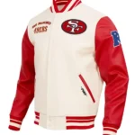 NFL SAN FRANCISCO 49ERS RETRO CLASSIC MEN'S RIB WOOL VARSITY JACKET