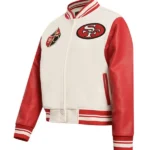 NFL SAN FRANCISCO 49ERS RETRO CLASSIC WOMEN'S RIB WOOL VARSITY JACKET