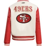 NFL SAN FRANCISCO 49ERS RETRO CLASSIC WOMEN'S RIB WOOL VARSITY JACKET BACK
