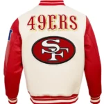 NFL SAN FRANCISCO 49ERS RETRO CLASSIC WOOL VARSITY JACKET BACK