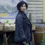 Nora Antony Upload Shearling Black Leather Jacket