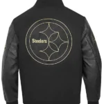 Pittsburgh Steelers Black Varsity Jacket Back