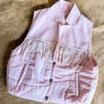 Rodeo 2025 Blush Fringe Puffer Vest