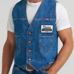Rodeo Cowboy Coors Western Blue Denim Vest