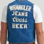 Rodeo Cowboy Coors Western Blue Denim Vest Back