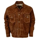 Rodeo Western Cowboy Style Brown Suede Jacket