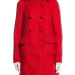 Sofia Carson The Life List Red Double Breasted Coat