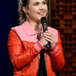 Taylor Tomlinson After Midnight Red Leather Jacket