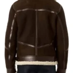 50 Cent Power Brown Shearling Jacket Back