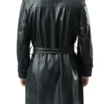 Adam Lambert Black Double Breasted Leather Coat Back