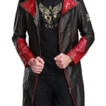 DMC Dante Black Leather Hooded Coat