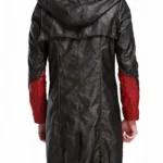DMC Dante Black Leather Hooded Coat Back