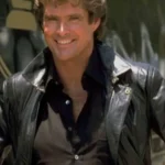 David Hasselhoff Knight Rider Michael Knight Black Leather Jacket