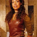 Gina Torres Firefly Maroon Leather Vest