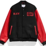 Raw is War Retro Black and Red Varsity Jacket