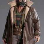 The Dark Knight Rises Movie Bane Shearling Brown Coat