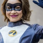 The Flash S05 Nora Allen Blue White Leather Jacket