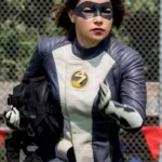 The Flash S05 Nora Allen Blue and White Leather Jacket