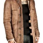 Tom Hardy The Dark Knight Rises Shearling Brown Coat