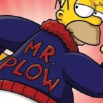 omer Simpson The Simpsons Mr. Plow Blue Bomber Jacket Back