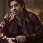 A Very Jonas Christmas Movie Joe Jonas Leather Jacket front