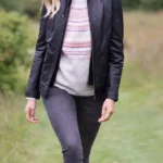 Abbeytown Hooded Black Leather Jacket front