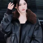 Aespa Ningning Bomber Leather Jacket