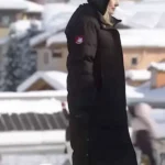 Alexandra Breckenridge My Secret Santa Black Puffer Coat