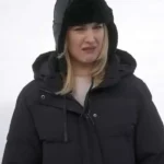 Alexandra Breckenridge My Secret Santa Black Puffer Coat front