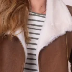 Allerdale Sheepskin Aviator Jacket in Caramel closure