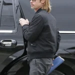 American Actor Brad Pitt Bomber Jacket Back