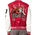 Amiri Logo Patch red Varsity Jacket back