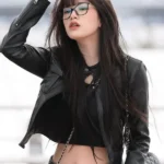 An Yu-jin Black Leather Jacket