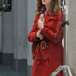 Anne Hathaway Red Trench Coat