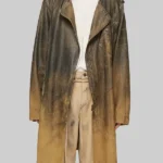 Ashley Graham Distressed Belted Brown Coat