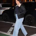 Ashley Graham Fur Collar Black Bomber Jacket