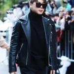 BTS Jimin Motorcycle Black Leather Jacket