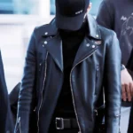 BTS Suga Black Biker Leather Jacket