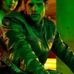 Bad Influence 2025 Alberto Olmo Green Leather Jacket