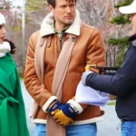 Believe in Christmas John Reardon Brown Leather Jacket