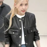 Blackpink Rose Black Leather Jacket