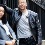 Boston Blue S01 Donnie Wahlberg Black Leather Jacket front