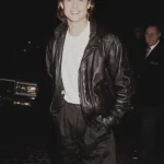 Brad Pitt Black Leather Vintage Jacket