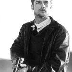 Brad Pitt Seven Black Leather Vintage Jacket