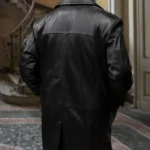 Brad Pitt Seven Black Leather Vintage Jacket Back