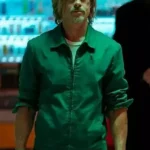 Bullet Train Brad Pitt Green Cottpn Jacket