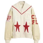 CTFL Taylor Swift Red Star White Varsity Jacket front