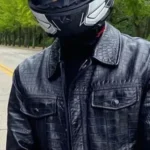 Cha Eun Woo Black Trucker Leather Jacket