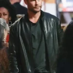 Chris Hemsworth Crime 101 Bomber Leather Jacket front